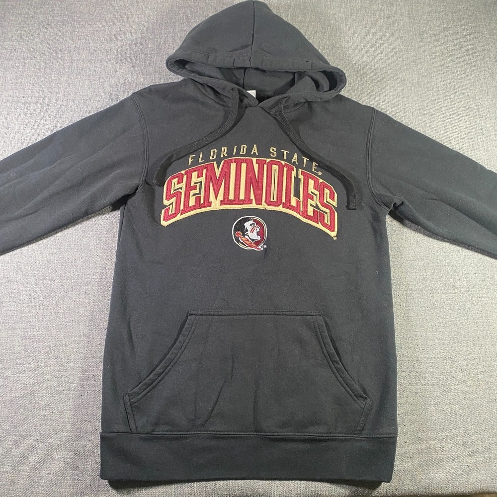 Florida State Seminoles Hoodie Mens Small Black Fleece Majestic Section 101